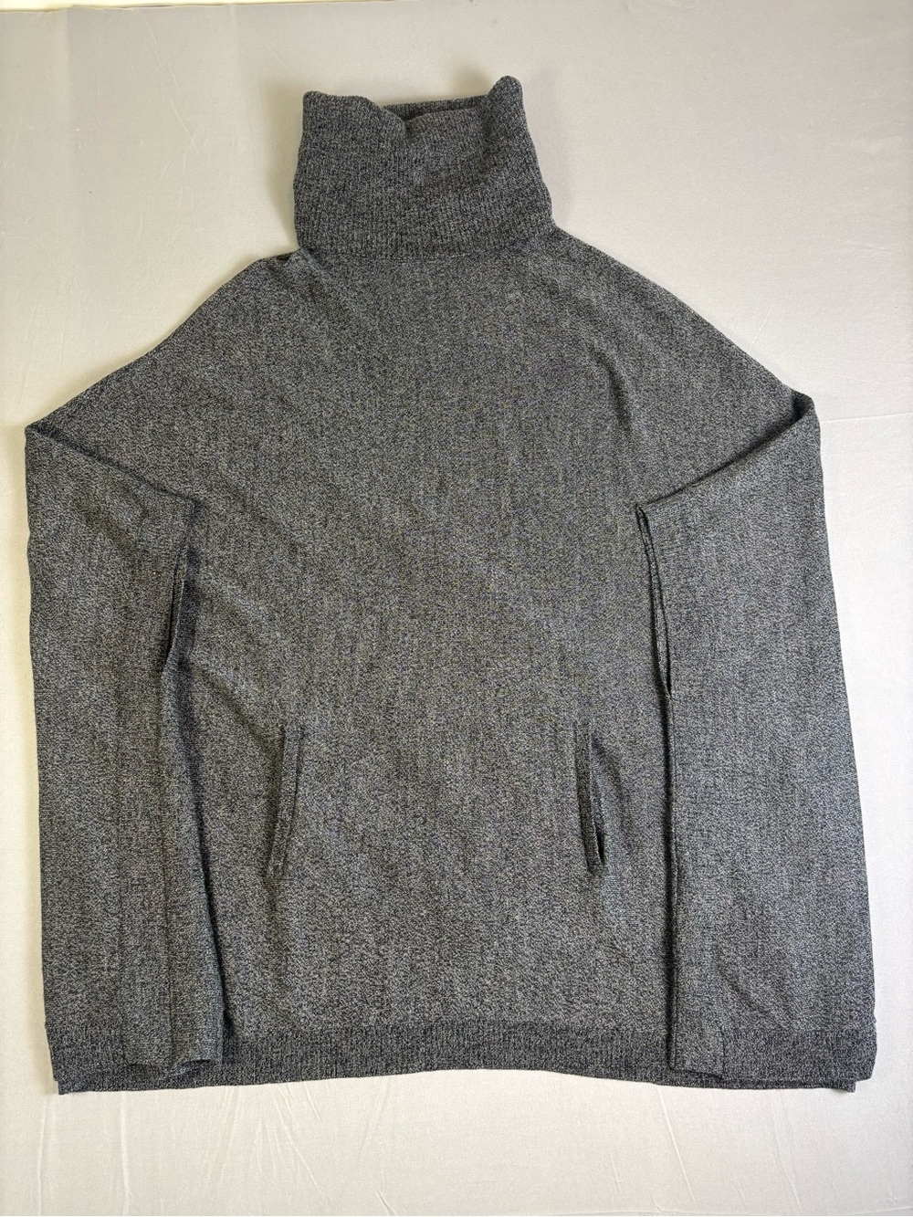 JOIE 100% Wool Turtleck Poncho Style Seeater Size Small in Gray - Picture 2 of 9